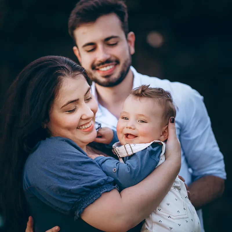 Happy family with baby