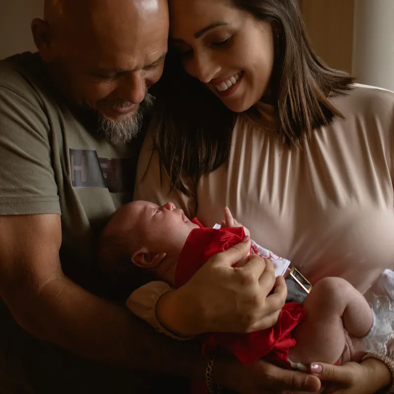 Mother holding newborn
