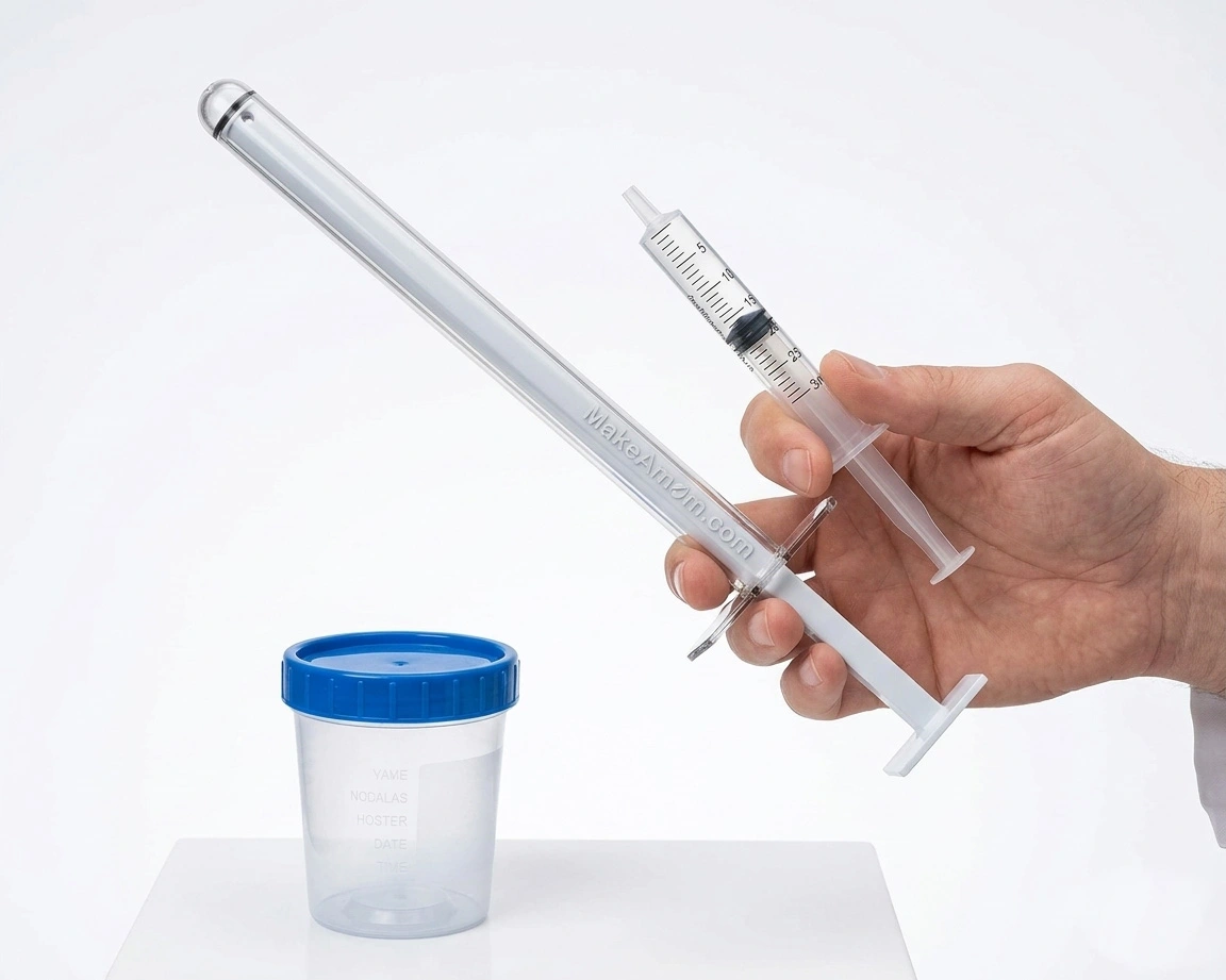 CryoBaby barrel-free tip vs standard syringe — side by side